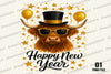 Happy New Year Highland Cow Clipart Bundle