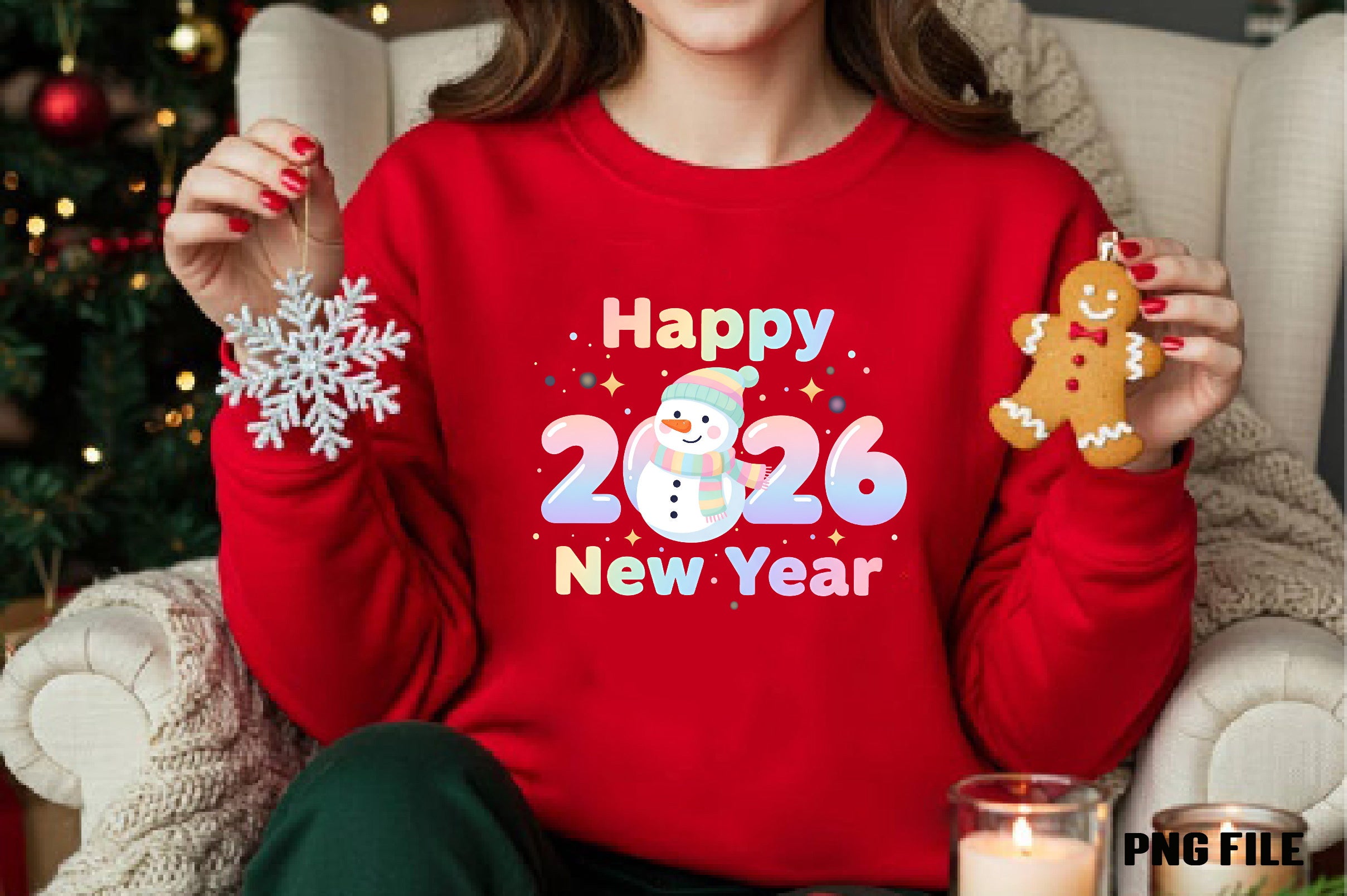 Happy New Year Winking Snowman Clipart Bundle