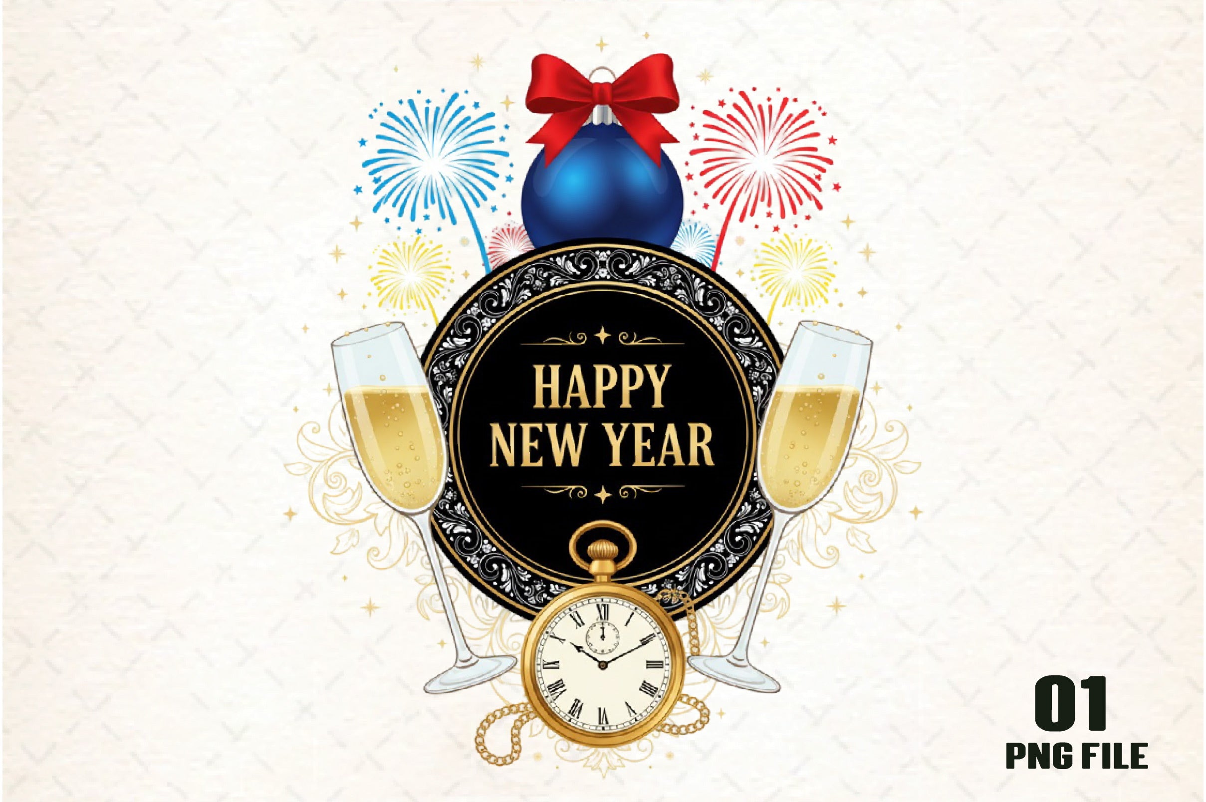 Happy New Year Clipart Bundle