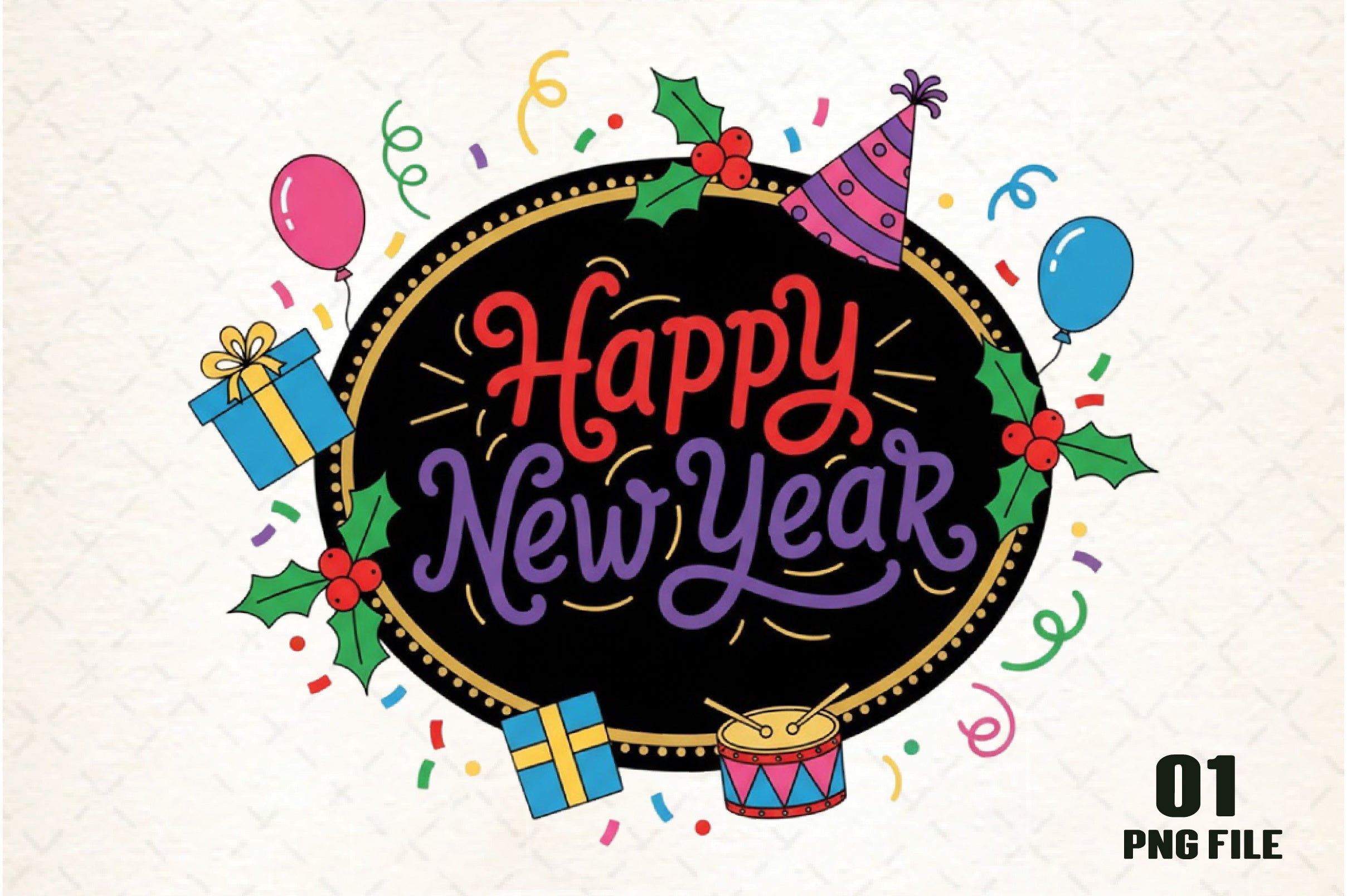 Happy New Year Clipart Bundle