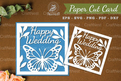 Happy Wedding Papercut Card Clipart Bundle - CraftNest - Digital Crafting and Art