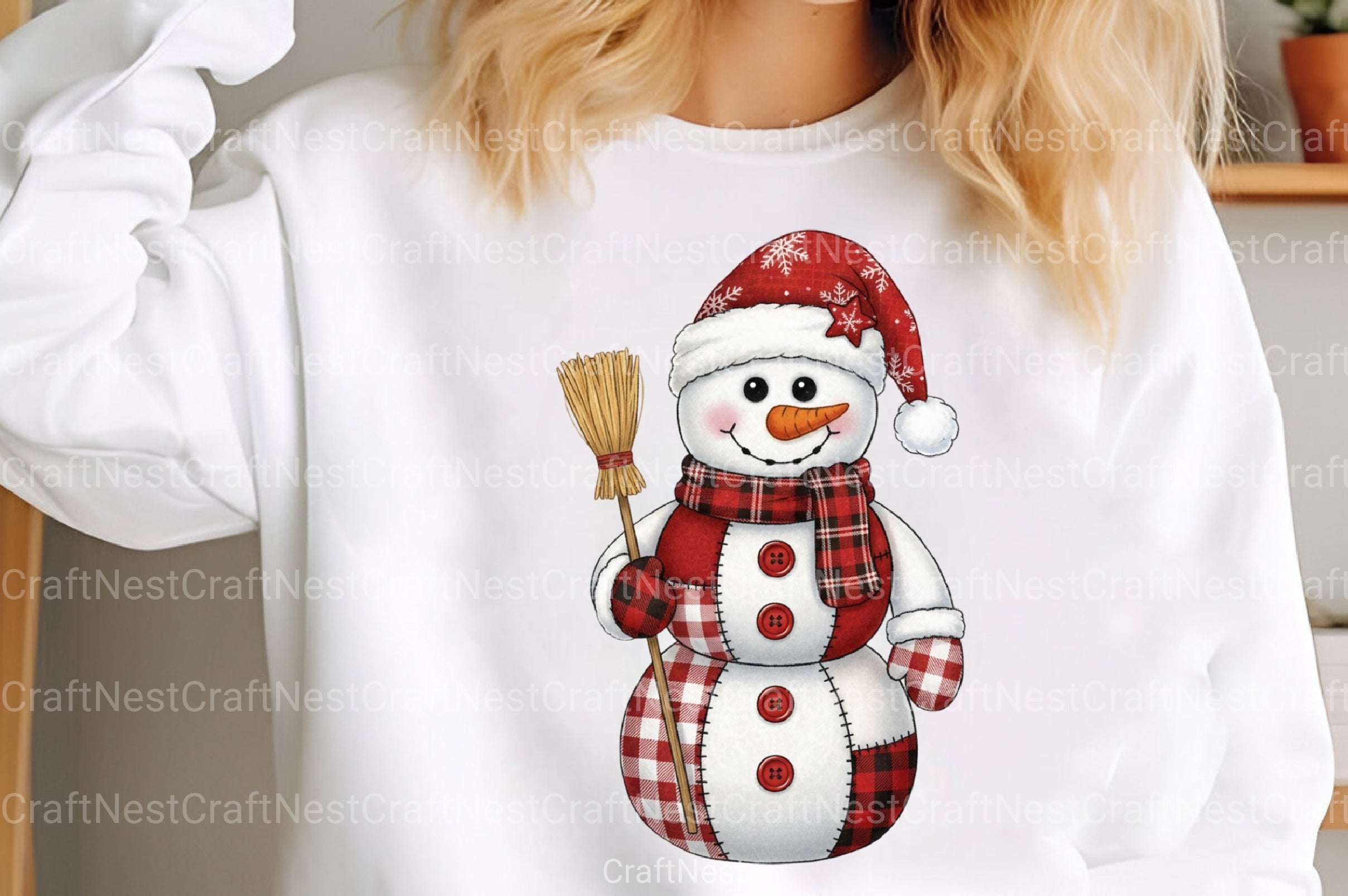 Patchwork Snowman Christmas Clipart Bundle - CraftNest - Digital Crafting and Art