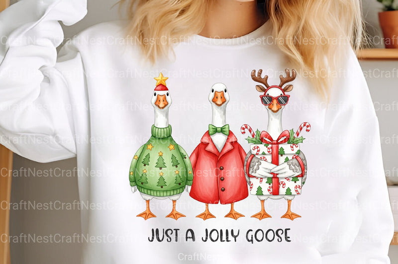 Jolly Christmas Goose Clipart Bundle 1 - CraftNest - Digital Crafting and Art
