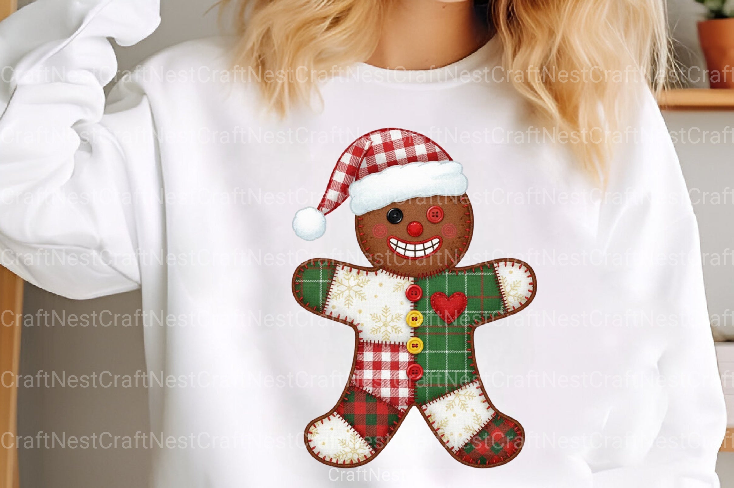 Christmas Patchwork Gingerbread Man Clipart Bundle - CraftNest - Digital Crafting and Art