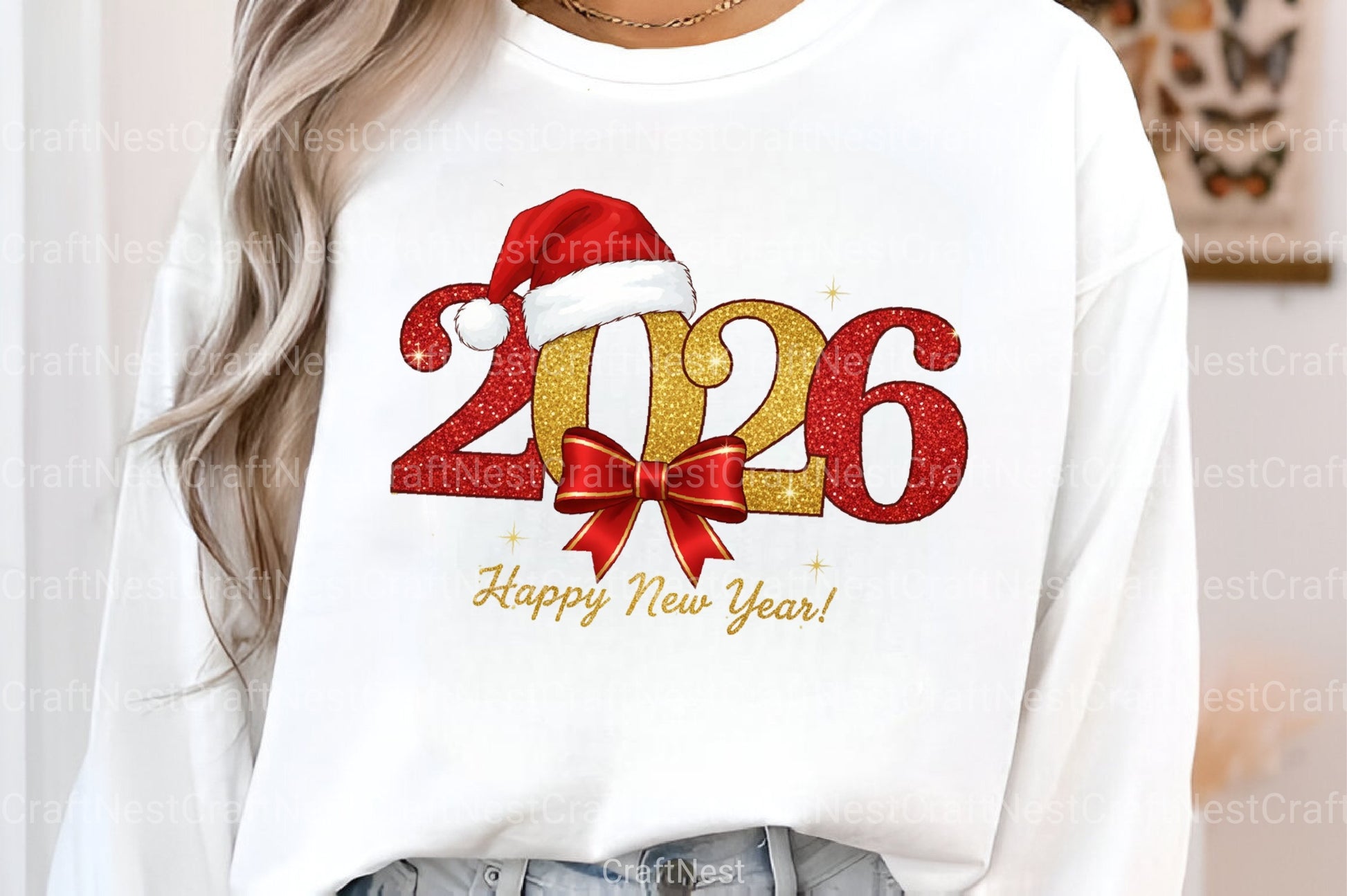 Retro Gold Glitter Happy New Year Clipart Bundle - CraftNest - Digital Crafting and Art