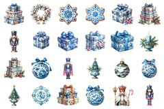 Chinoiserie Christmas Toile Grandmillennial Clipart Bundle - CraftNest - Digital Crafting and Art