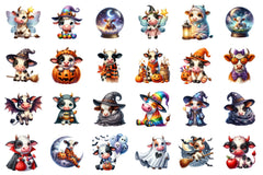Adorable Cow Halloween Clipart Bundle - CraftNest - Digital Crafting and Art