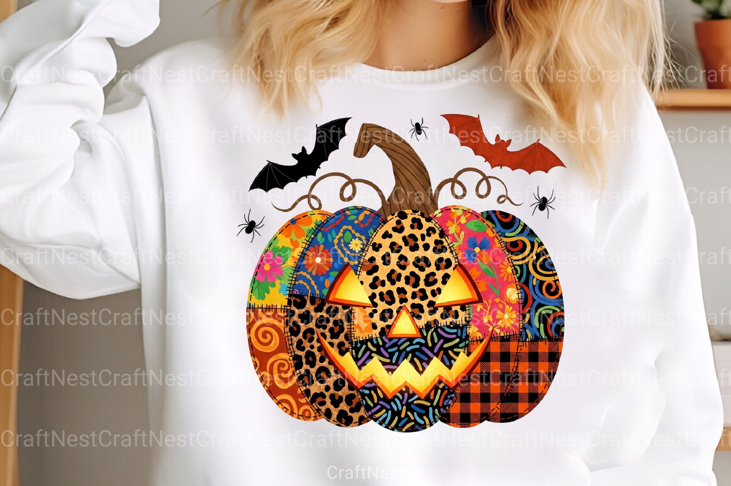 Patchwork Floral Pumpkin Halloween Clipart Bundle - CraftNest - Digital Crafting and Art