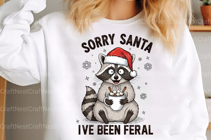 Funny Christmas Clipart Bundle: Sorry Santa, I've Been Feral - CraftNest - Digital Crafting and Art