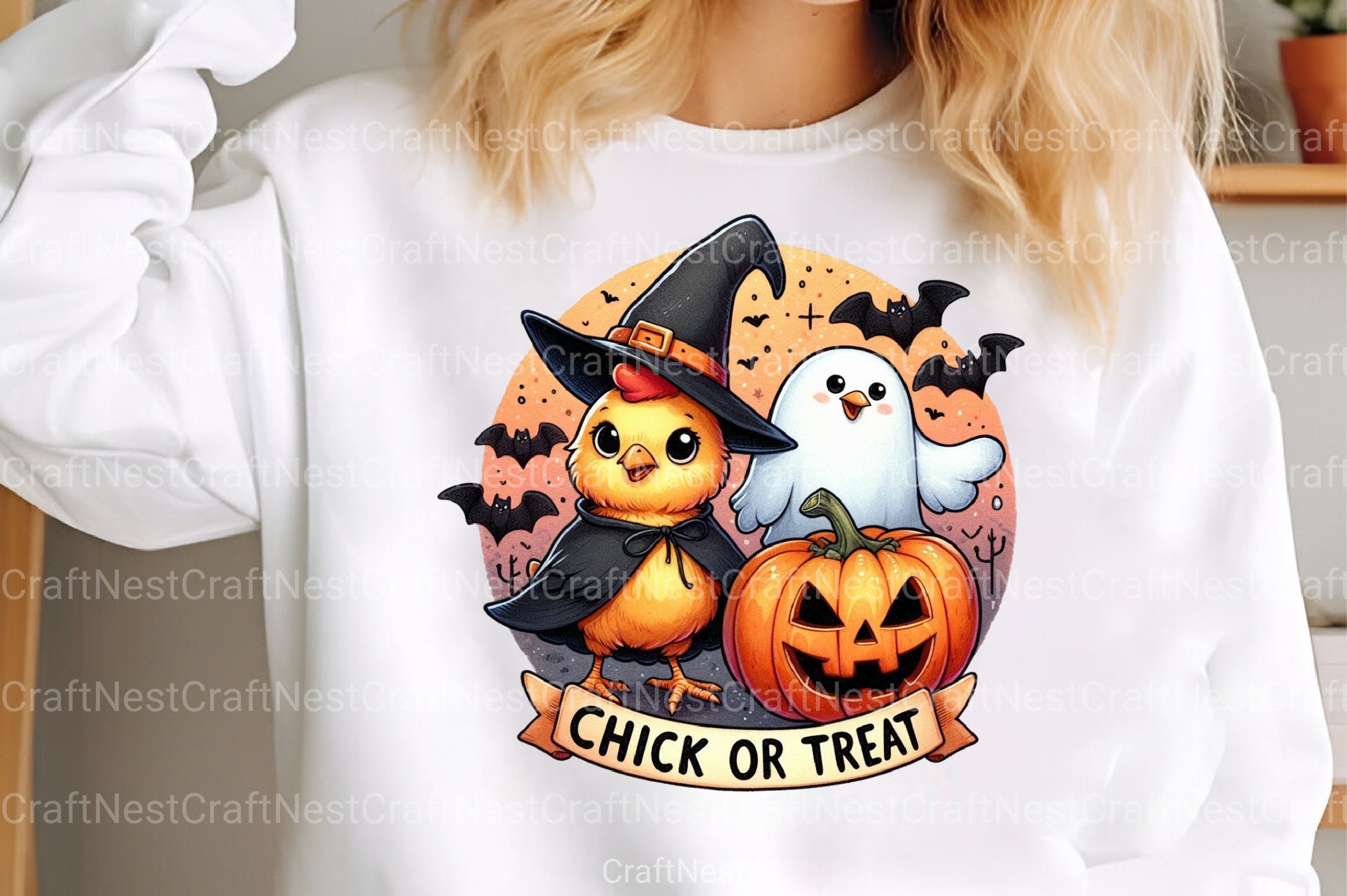 Chick or Treat: Retro Halloween Pumpkin & Funny Chicken Clipart Bundle - CraftNest - Digital Crafting and Art