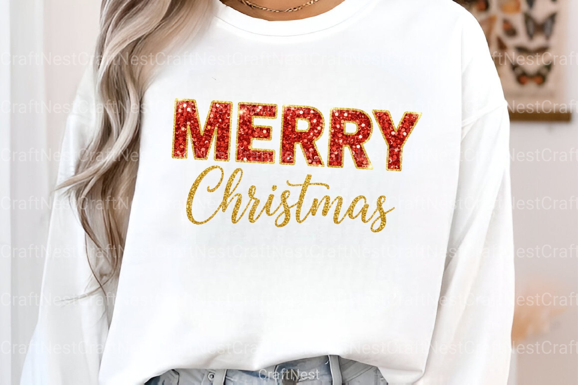 Glitter Sequins Merry Christmas Clipart Bundle - CraftNest - Digital Crafting and Art