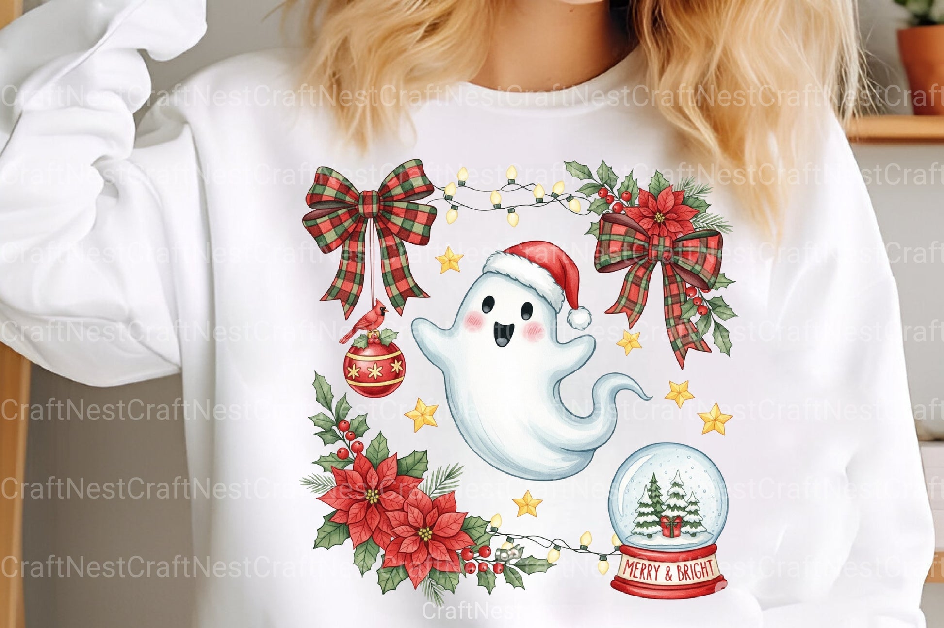 Cute Ghost Christmas Icons Clipart Bundle - CraftNest - Digital Crafting and Art