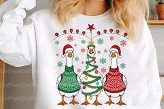 Funny Christmas Goose Santa Design - Silly Goose Tree Clipart Bundle - CraftNest - Digital Crafting and Art