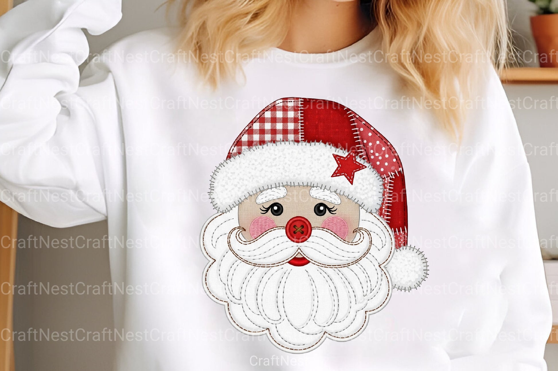 Christmas Patchwork Santa Claus Clipart Bundle - CraftNest - Digital Crafting and Art
