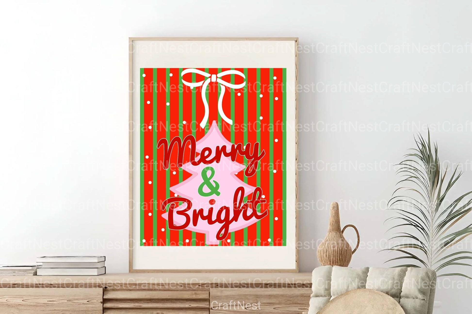 Christmas Wall Art: Merry & Bright Clipart Bundle - CraftNest - Digital Crafting and Art