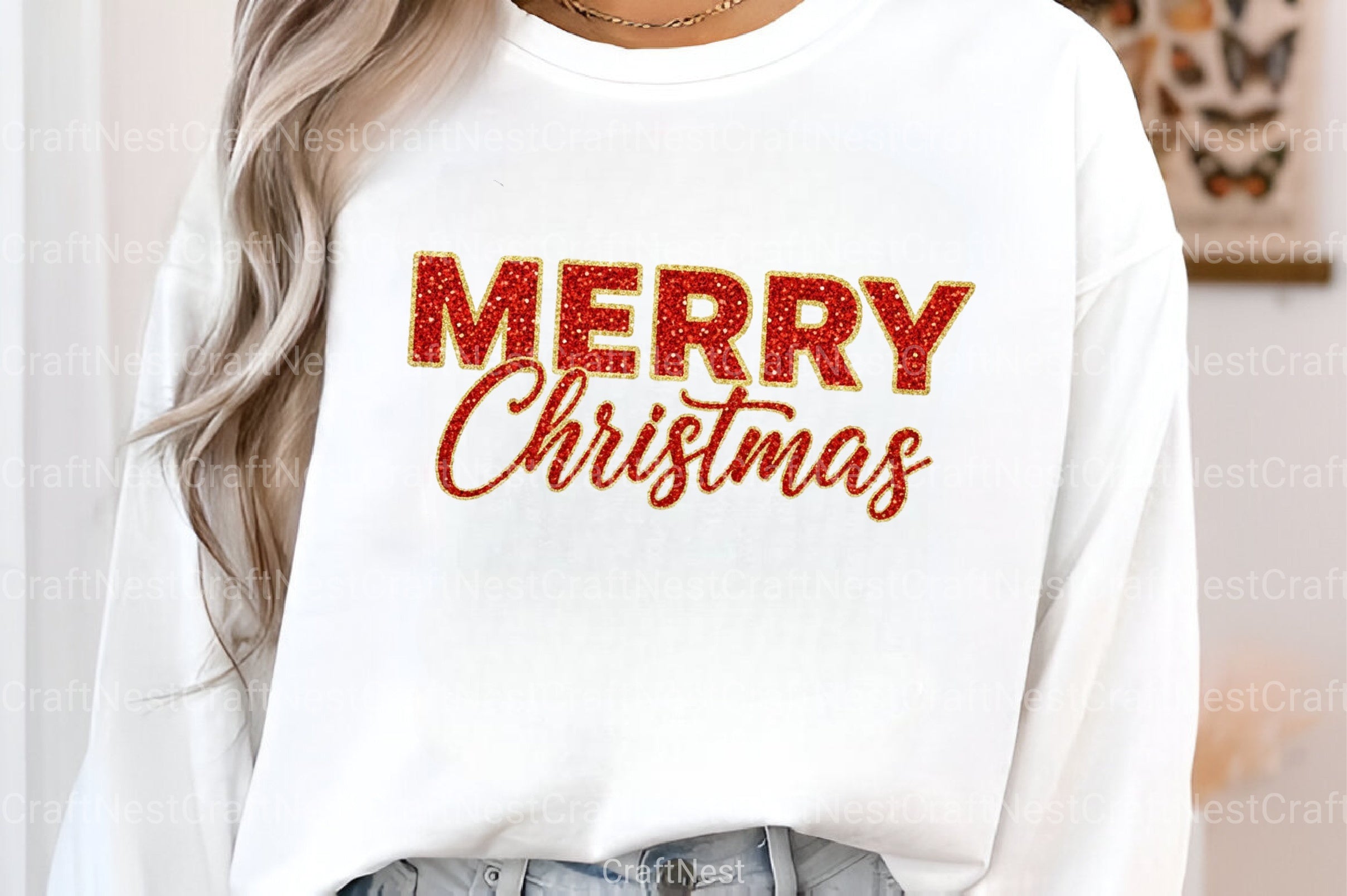 Glitter Merry Christmas Clipart Bundle - CraftNest - Digital Crafting and Art