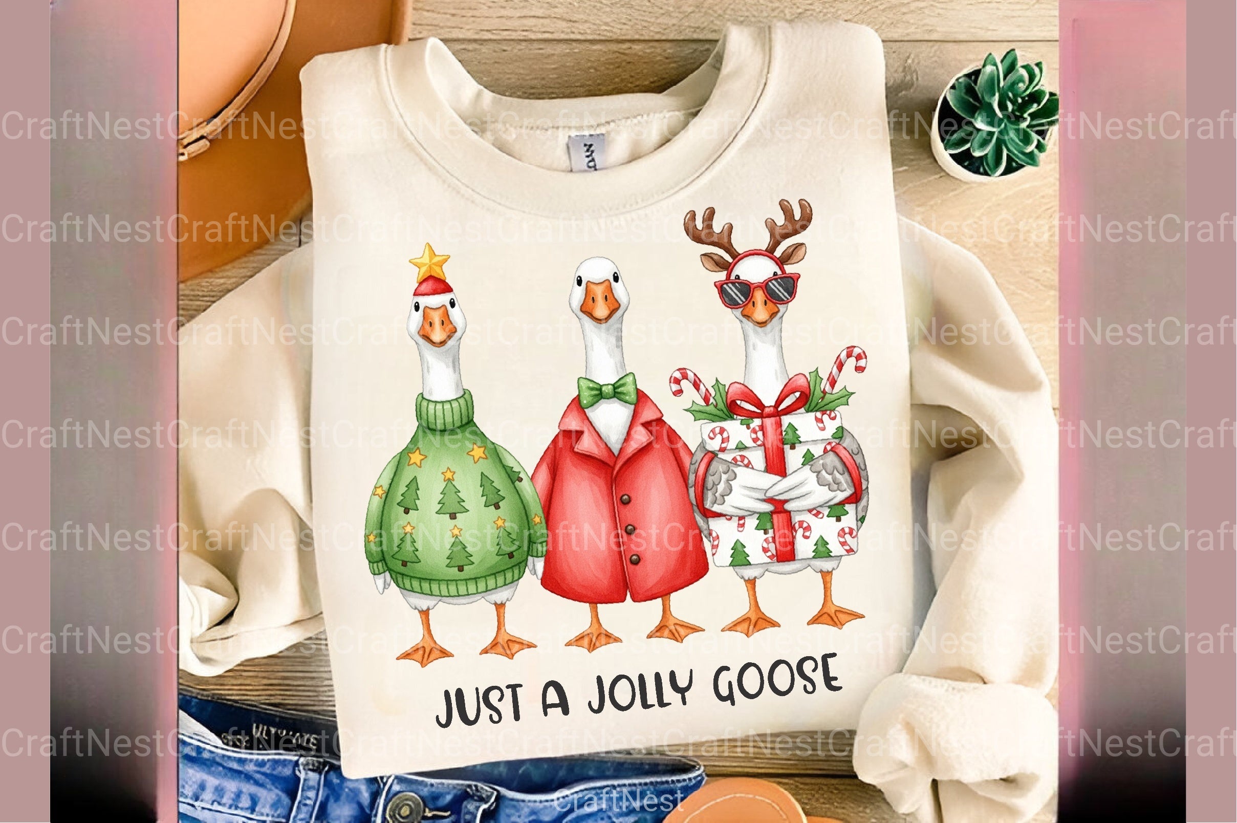Jolly Christmas Goose Clipart Bundle 1 - CraftNest - Digital Crafting and Art
