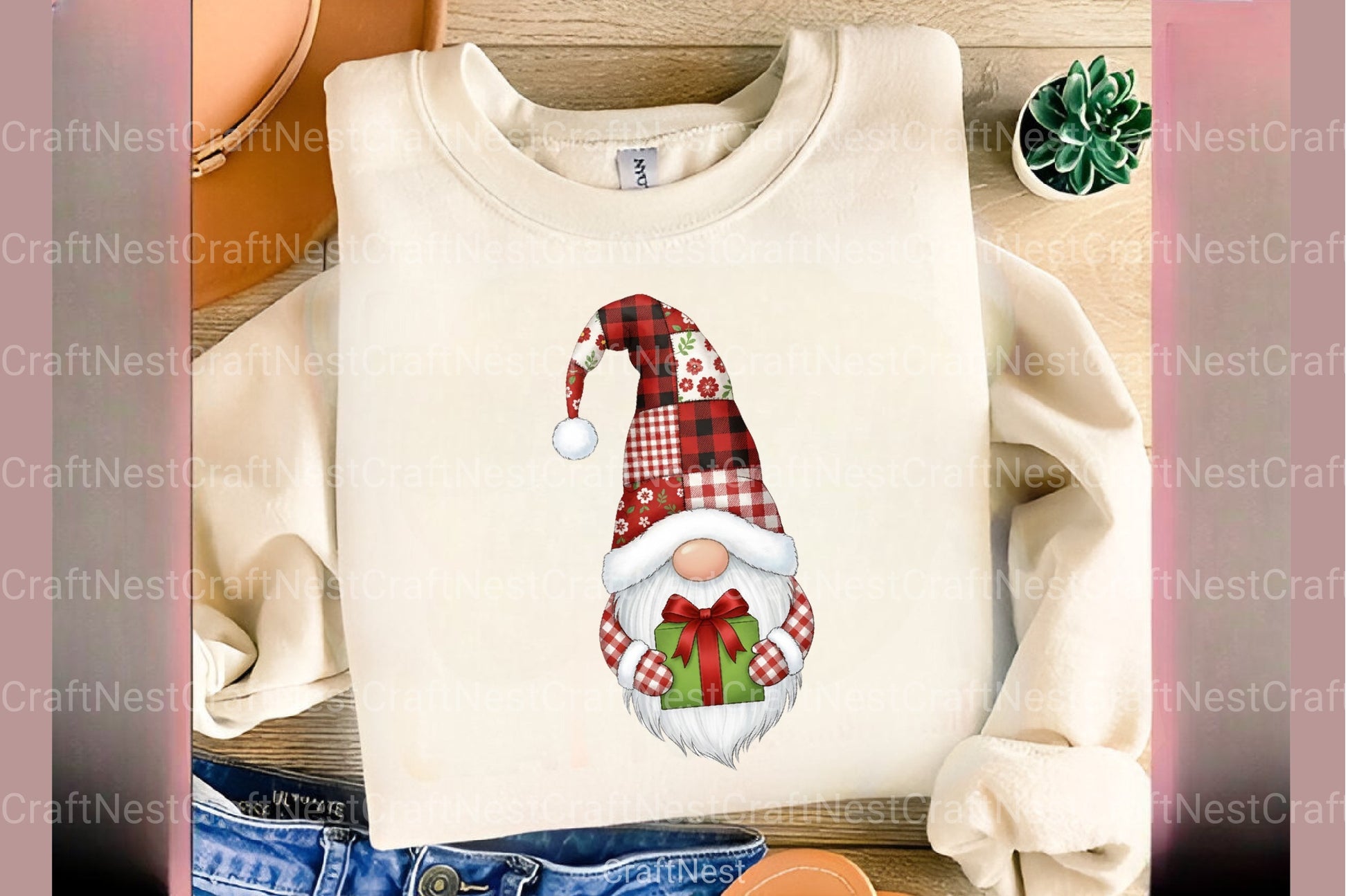 Festive Christmas Patchwork Gnome Clipart Bundle - CraftNest - Digital Crafting and Art