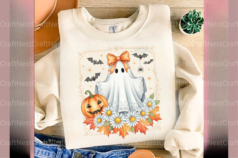 Coquette Lace Halloween Ghost Clipart Bundle - CraftNest - Digital Crafting and Art