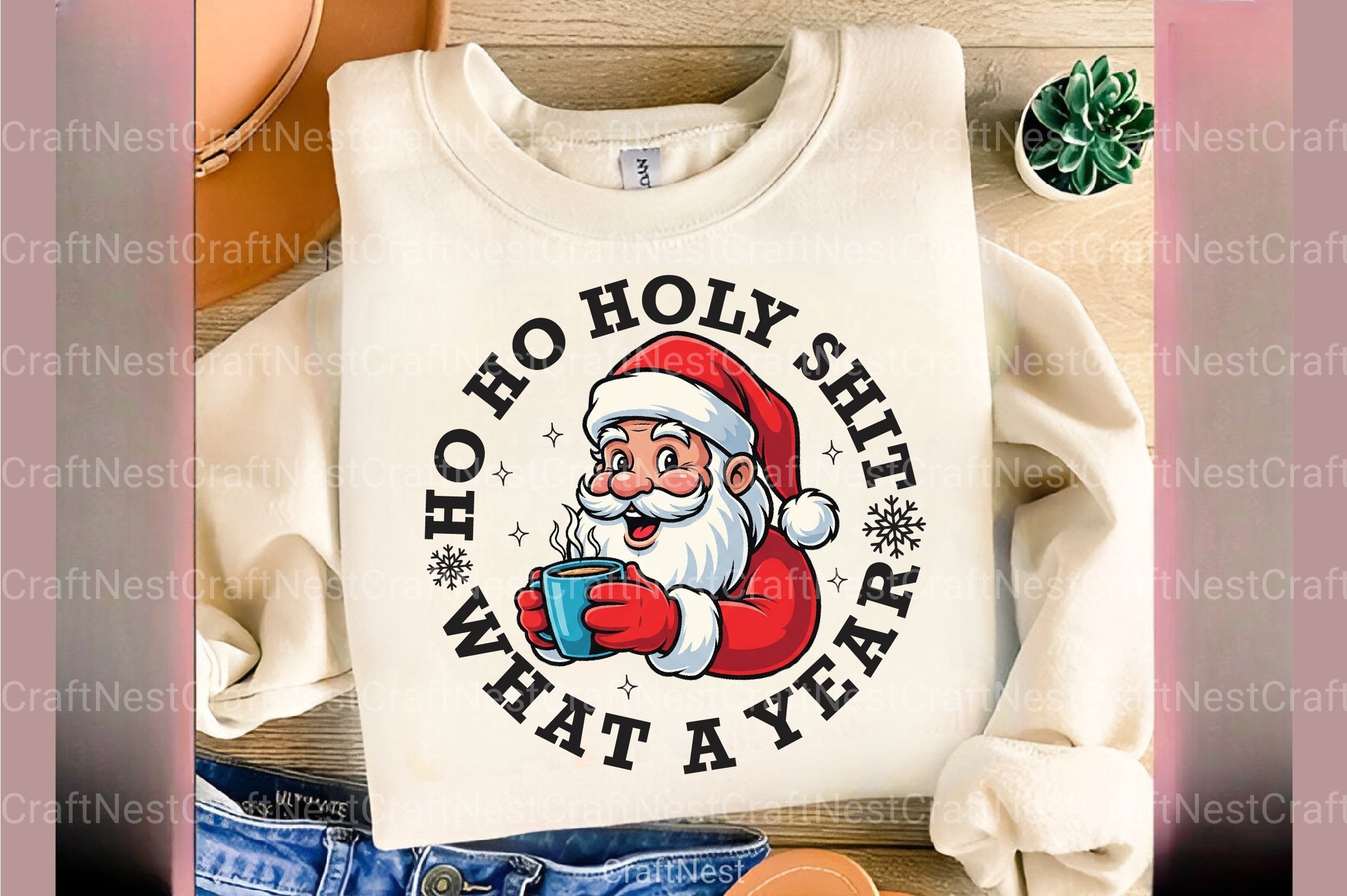 Santa Christmas Clipart Bundle: Ho Holy Shit What A Year - CraftNest - Digital Crafting and Art