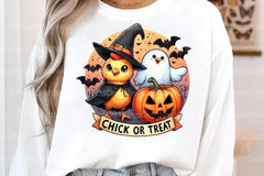 Chick or Treat: Retro Halloween Pumpkin & Funny Chicken Clipart Bundle - CraftNest - Digital Crafting and Art