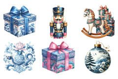 Chinoiserie Christmas Toile Grandmillennial Clipart Bundle - CraftNest - Digital Crafting and Art