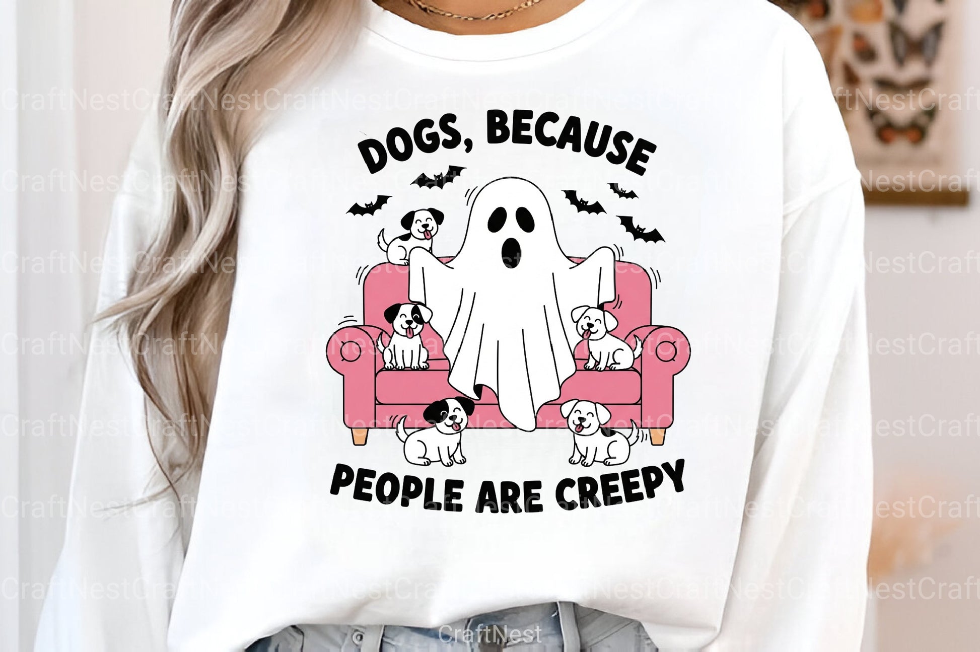 Halloween Dog & Spooky Ghost Retro Shirt Design Bundle - CraftNest - Digital Crafting and Art