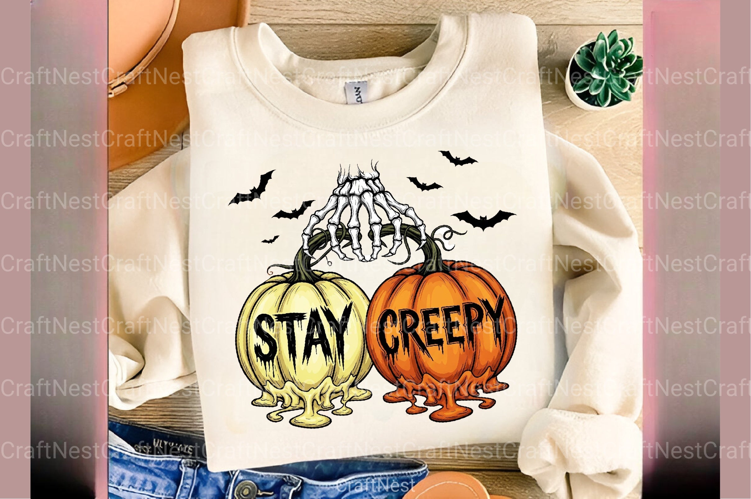 Halloween Cherry Pumpkins Stay Creepy Clipart Bundle - CraftNest - Digital Crafting and Art