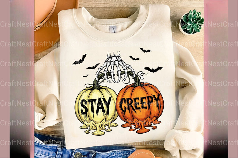 Halloween Cherry Pumpkins Stay Creepy Clipart Bundle - CraftNest - Digital Crafting and Art