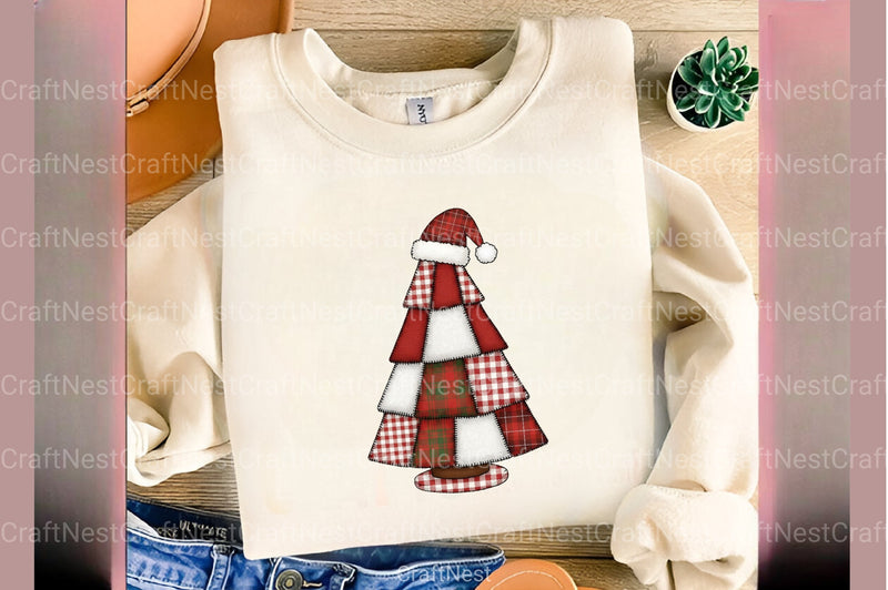 Patchwork Christmas Tree Embroidery Clipart Bundle - CraftNest - Digital Crafting and Art