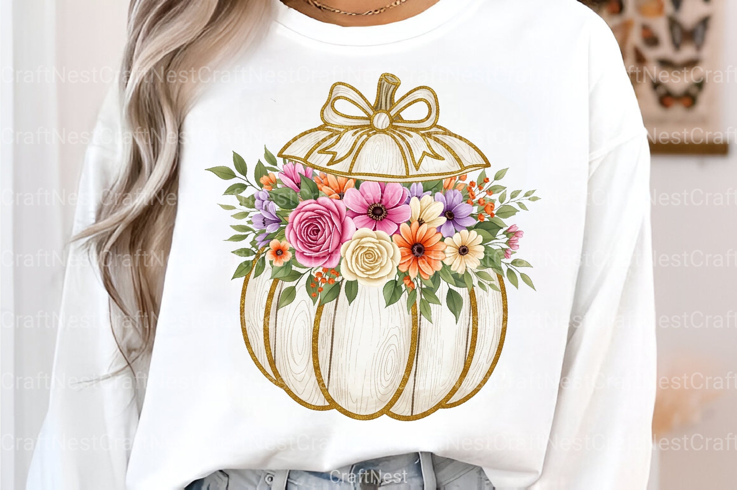 Glitter Pumpkin Flowers Autumn Clipart Bundle - CraftNest - Digital Crafting and Art