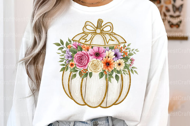 Glitter Pumpkin Flowers Autumn Clipart Bundle - CraftNest - Digital Crafting and Art