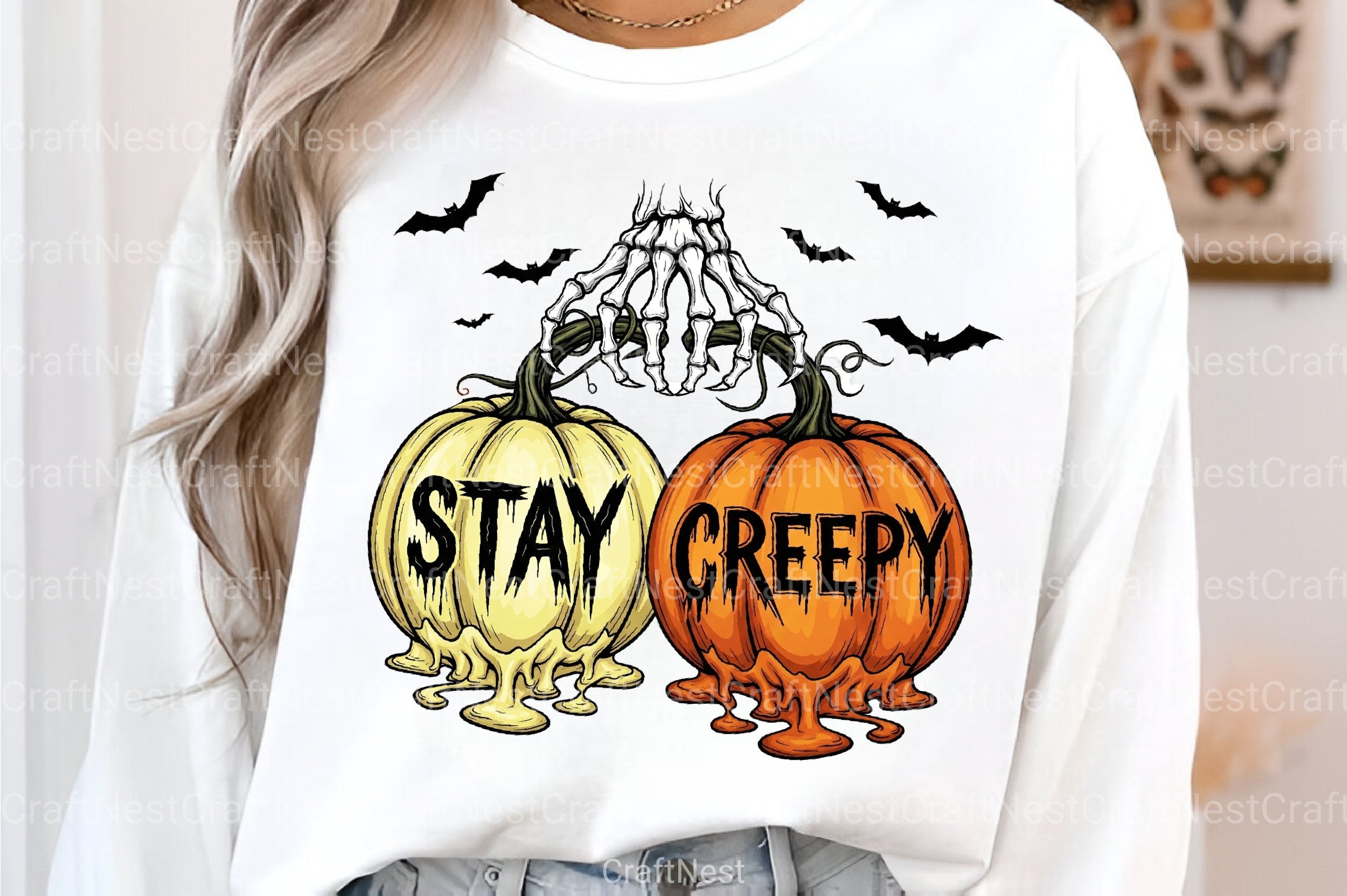 Halloween Cherry Pumpkins Stay Creepy Clipart Bundle - CraftNest - Digital Crafting and Art