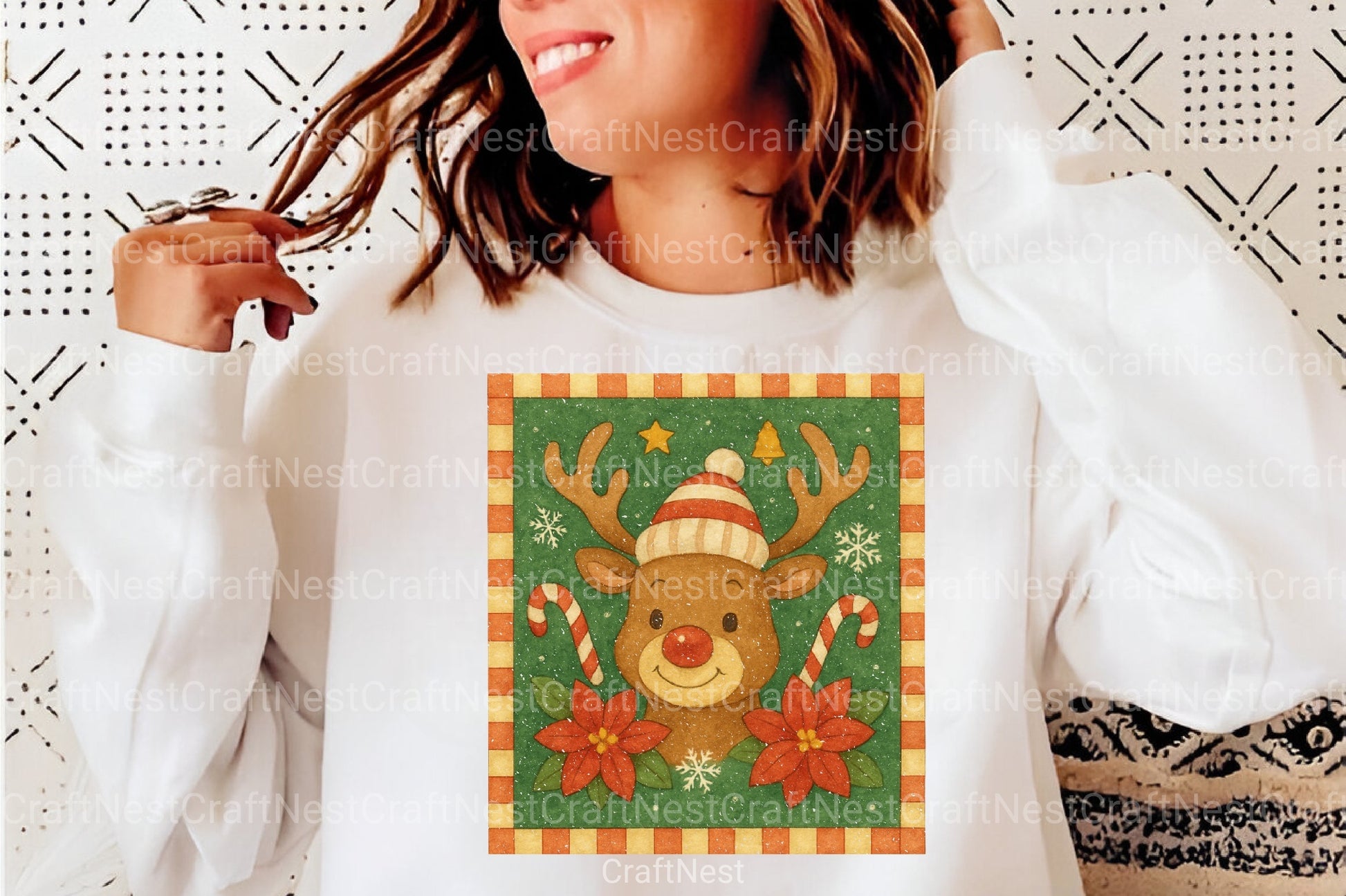 Vintage Christmas Reindeer Clipart Bundle - CraftNest - Digital Crafting and Art