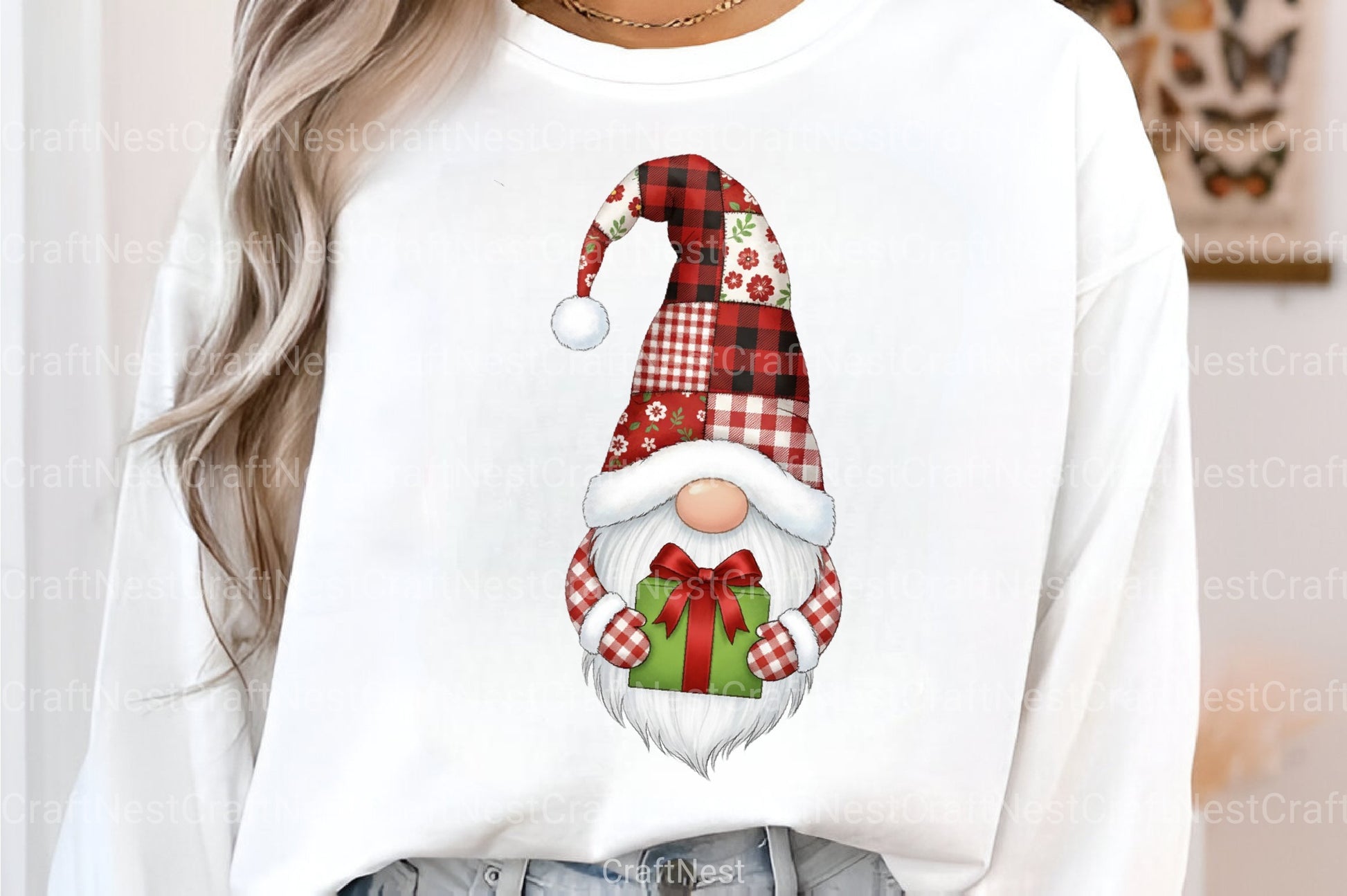 Festive Christmas Patchwork Gnome Clipart Bundle - CraftNest - Digital Crafting and Art