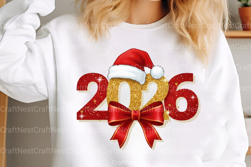 Glitter Happy New Year 2026 Clipart Bundle - CraftNest - Digital Crafting and Art