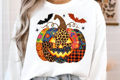 Patchwork Floral Pumpkin Halloween Clipart Bundle - CraftNest - Digital Crafting and Art