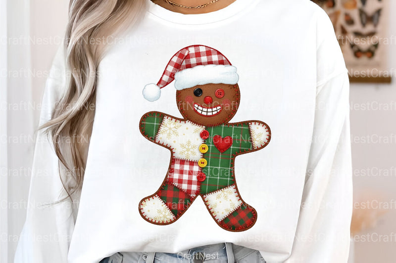 Christmas Patchwork Gingerbread Man Clipart Bundle - CraftNest - Digital Crafting and Art