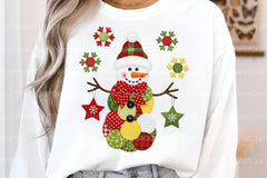 Cute Snowman Patchwork Christmas Clipart Bundle - CraftNest - Digital Crafting and Art