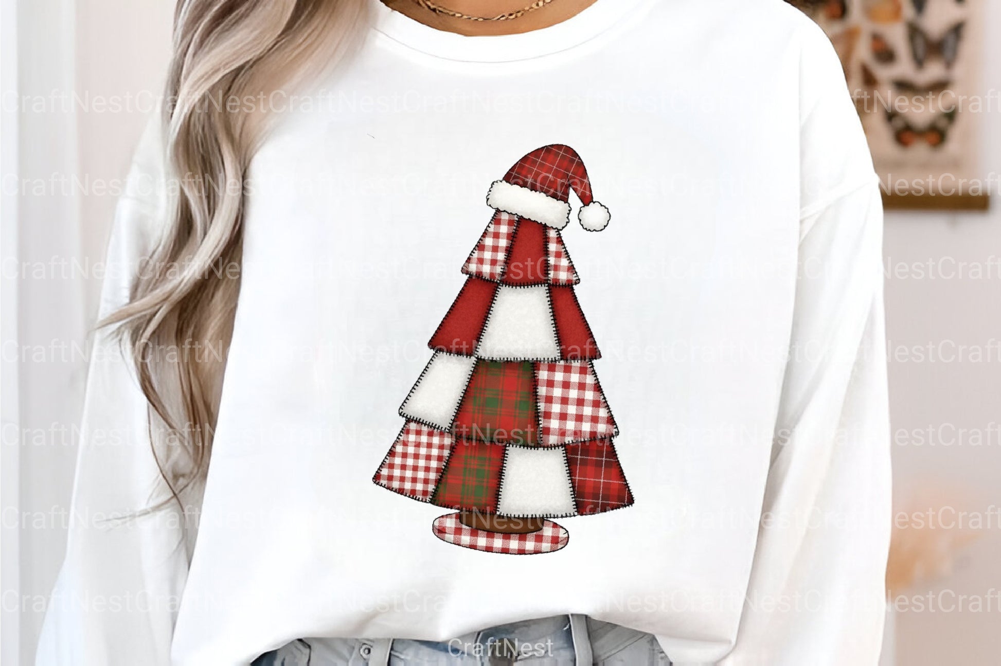 Patchwork Christmas Tree Embroidery Clipart Bundle - CraftNest - Digital Crafting and Art