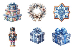 Chinoiserie Christmas Toile Grandmillennial Clipart Bundle - CraftNest - Digital Crafting and Art