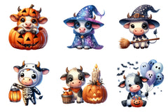 Adorable Cow Halloween Clipart Bundle - CraftNest - Digital Crafting and Art