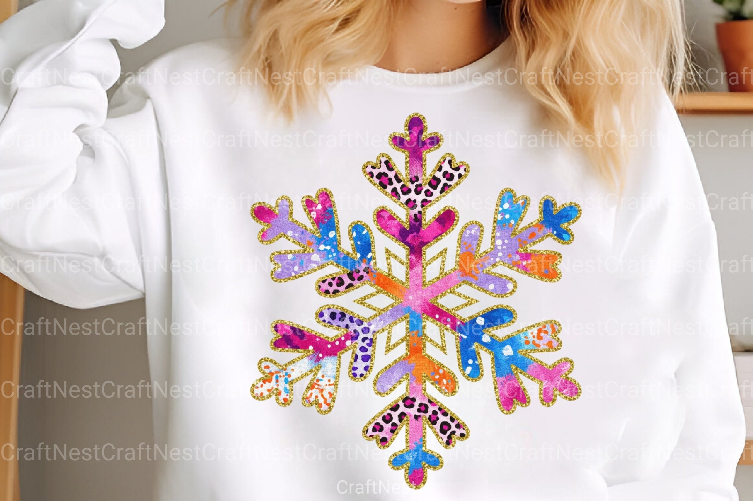 Colorful Glitter Christmas Snowflake Clipart Bundle - CraftNest - Digital Crafting and Art