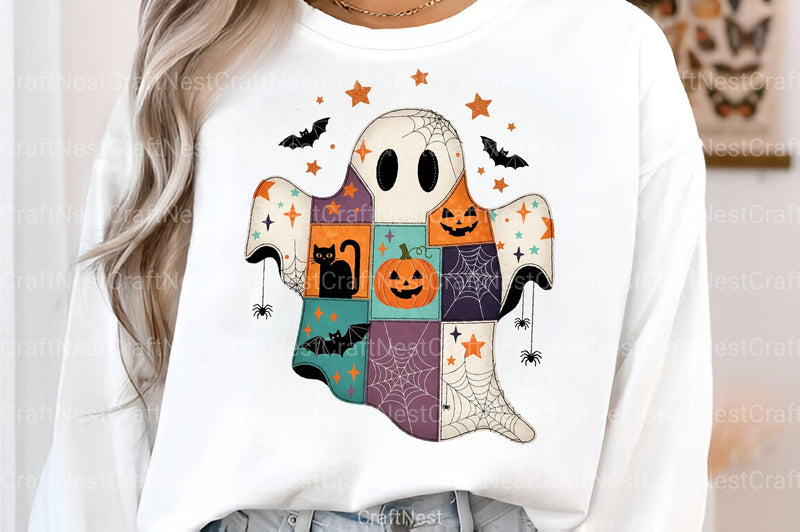 Patchwork Ghost Halloween Clipart Bundle - CraftNest - Digital Crafting and Art