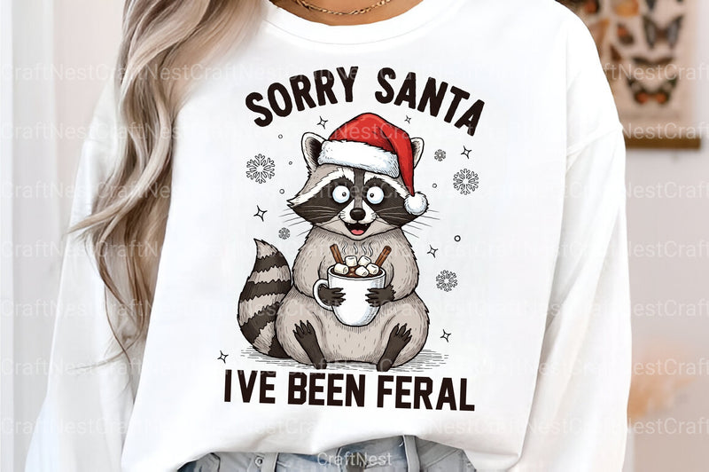 Funny Christmas Clipart Bundle: Sorry Santa, I've Been Feral - CraftNest - Digital Crafting and Art