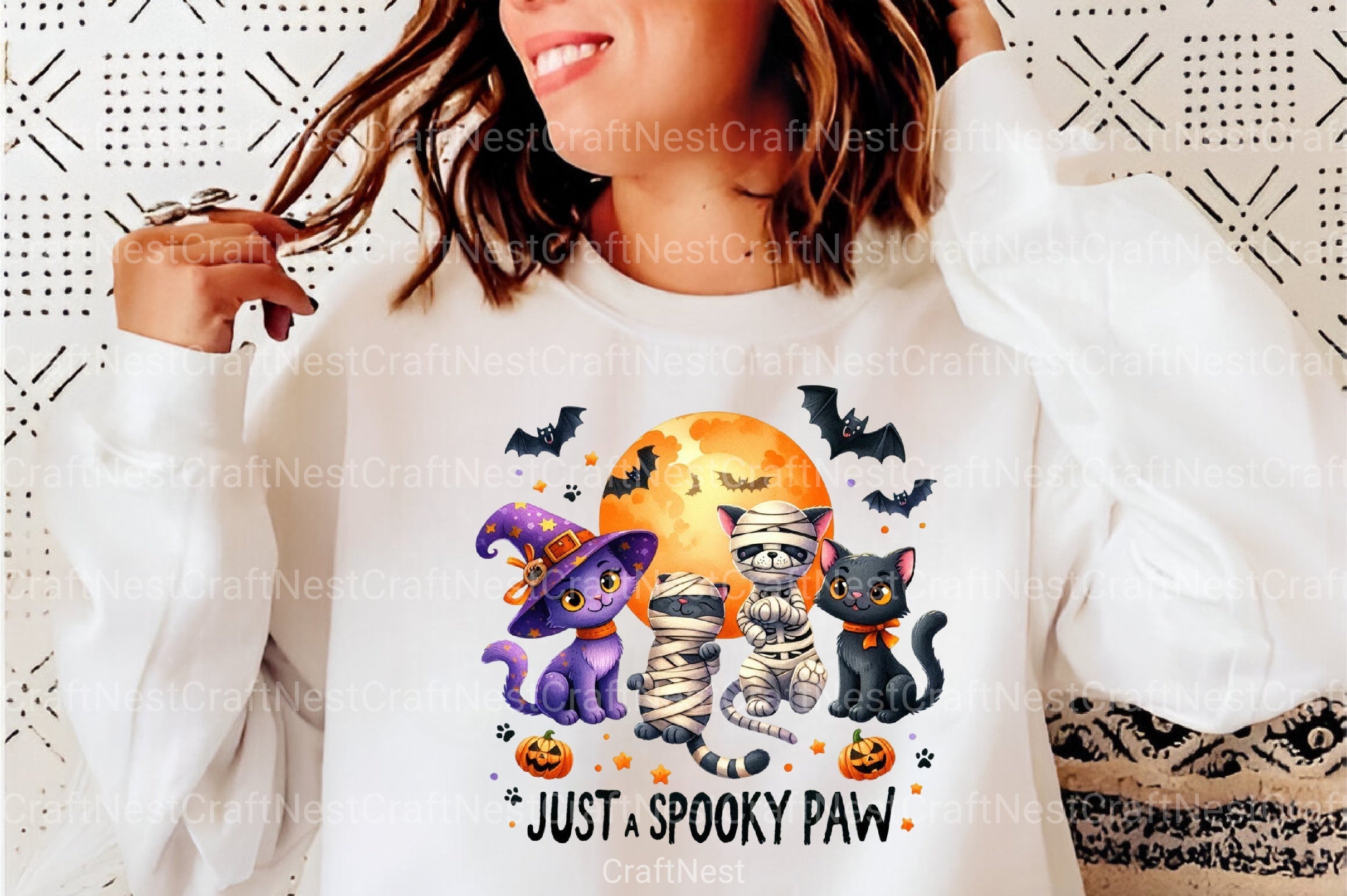 Spooky Halloween Cat Retro Shirt Design Clipart Bundle - CraftNest - Digital Crafting and Art