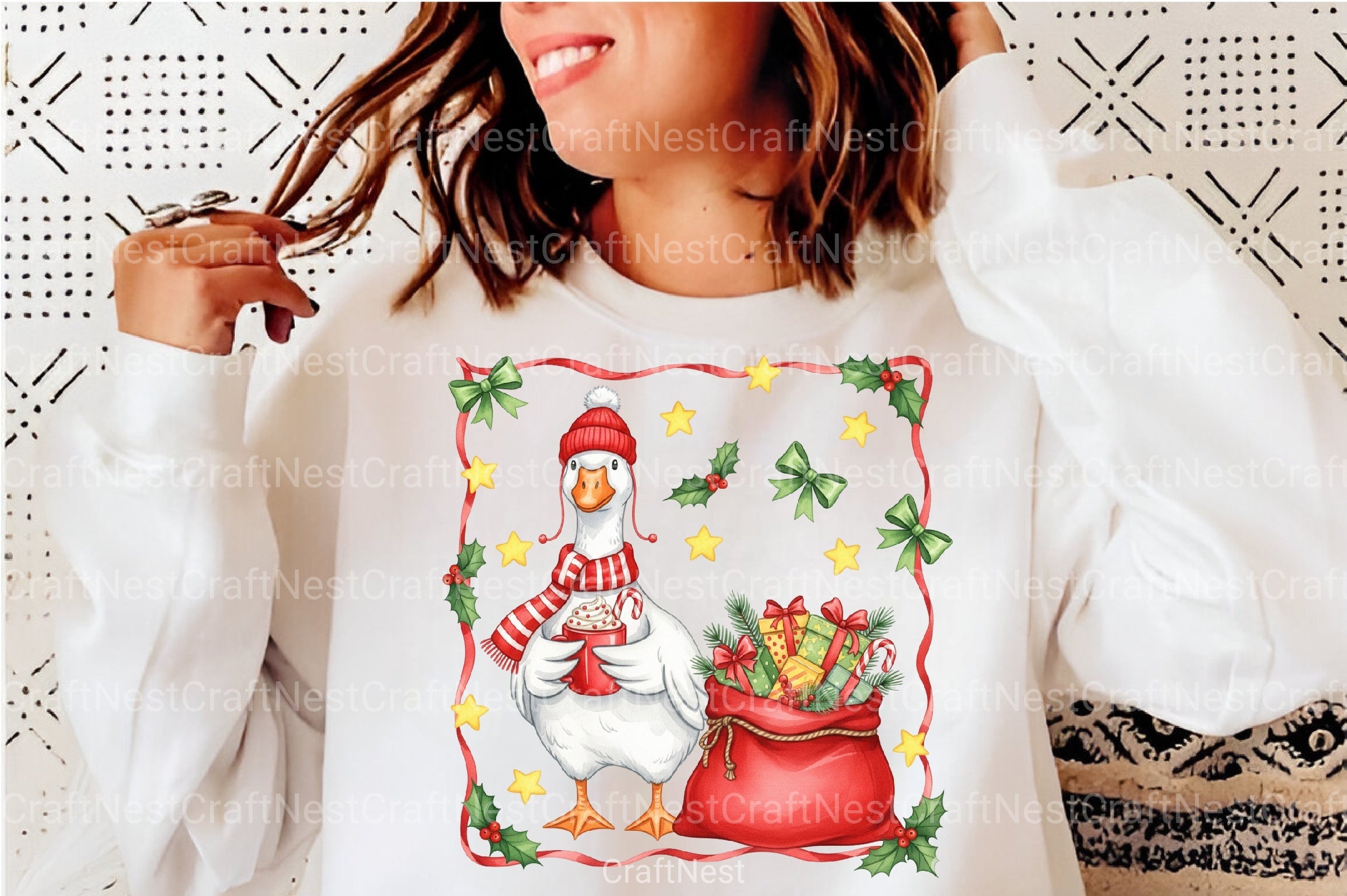 Christmas Goose Clipart Bundle: Cocoa & Gifts - CraftNest - Digital Crafting and Art