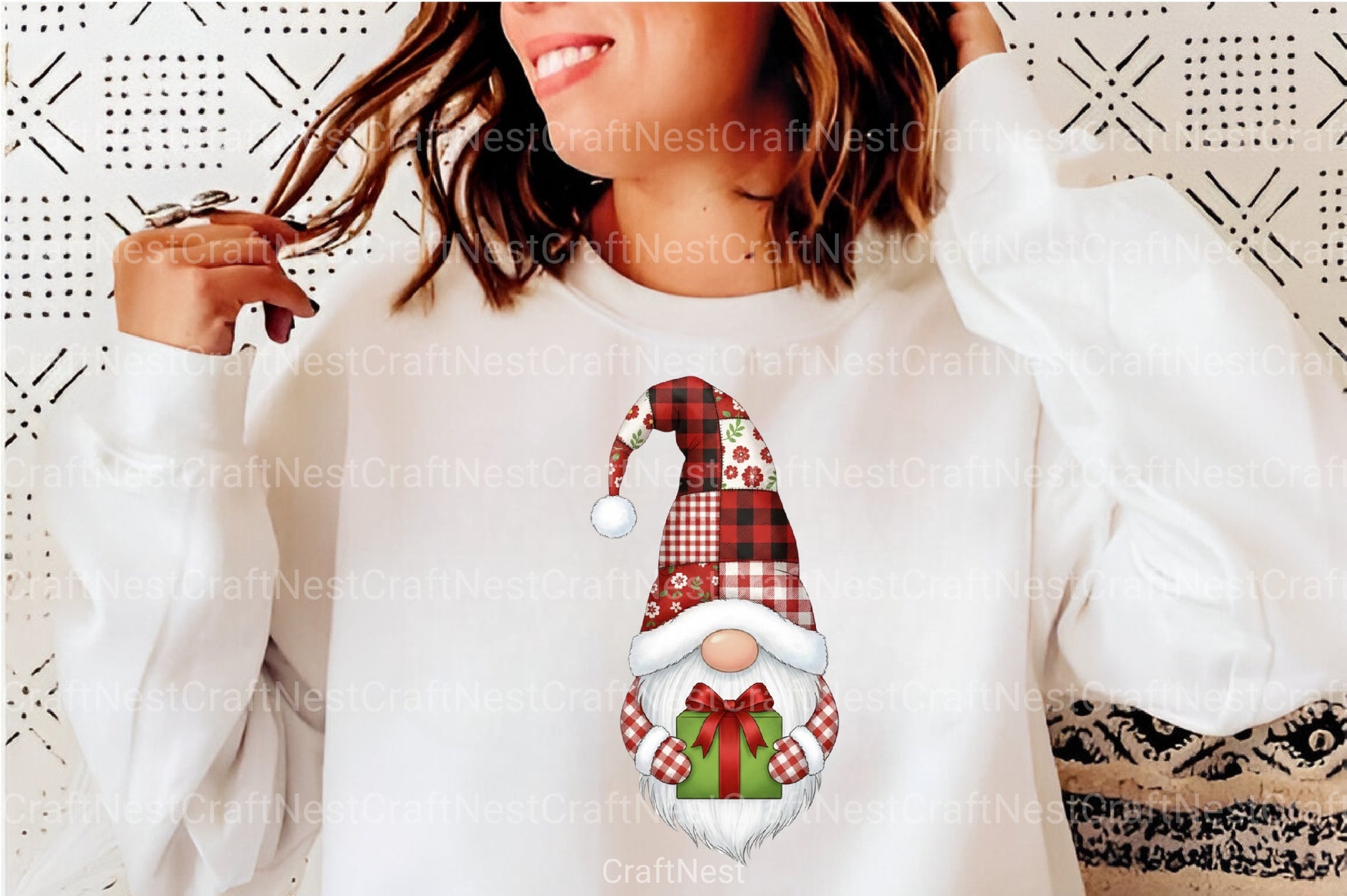 Festive Christmas Patchwork Gnome Clipart Bundle - CraftNest - Digital Crafting and Art