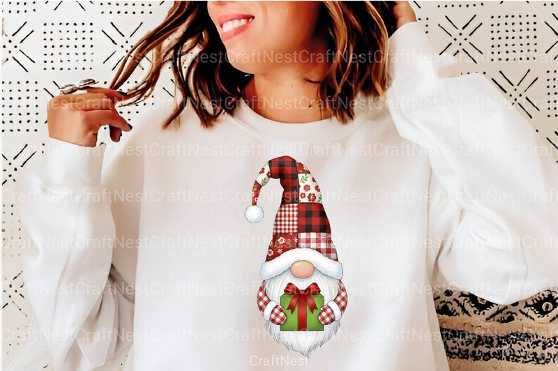 Festive Christmas Patchwork Gnome Clipart Bundle - CraftNest - Digital Crafting and Art