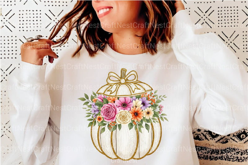 Glitter Pumpkin Flowers Autumn Clipart Bundle - CraftNest - Digital Crafting and Art